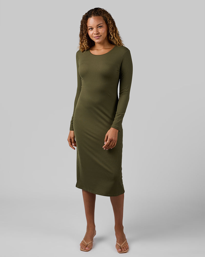 WOMEN'S SOFT RIB MIDI DRESS
