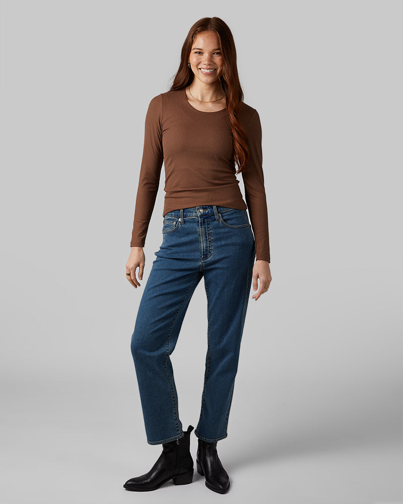 WOMEN'S SOFT RIB SCOOP TOP