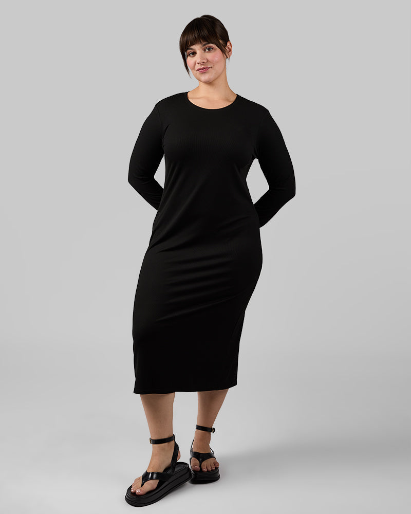 WOMEN'S SOFT RIB MIDI DRESS