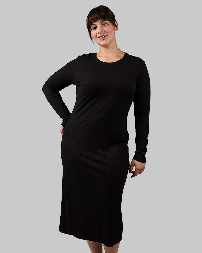 WOMEN'S SOFT RIB MIDI DRESS