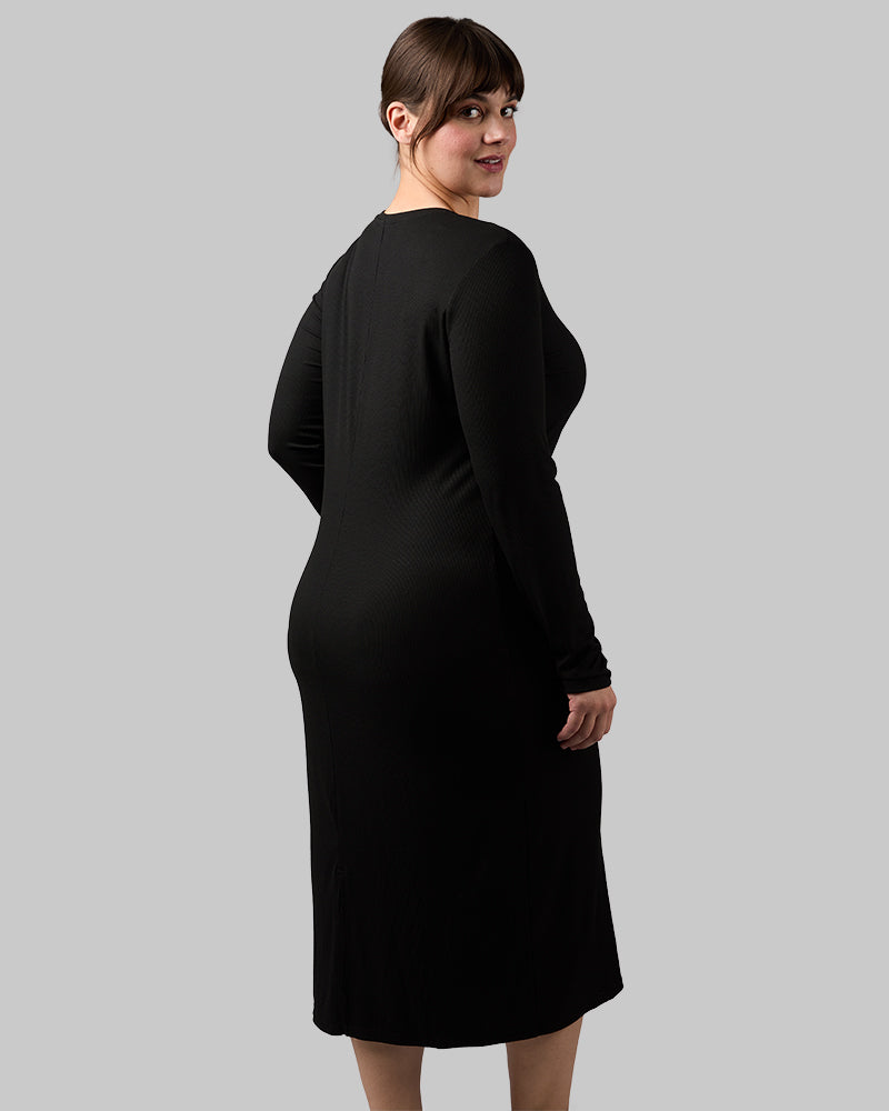 WOMEN'S SOFT RIB MIDI DRESS