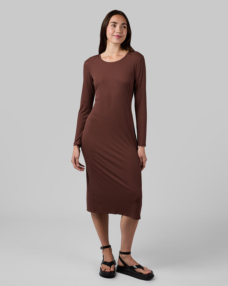 WOMEN'S SOFT RIB MIDI DRESS