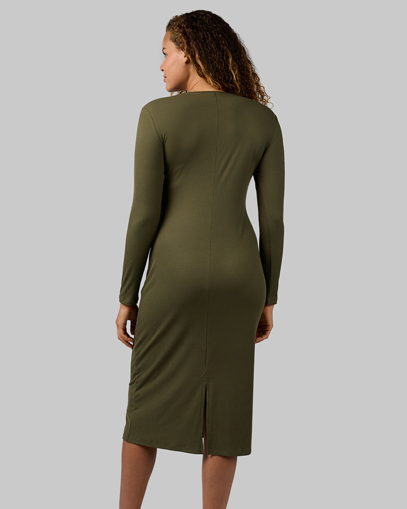WOMEN'S SOFT RIB MIDI DRESS
