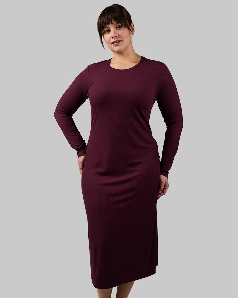 WOMEN'S SOFT RIB MIDI DRESS