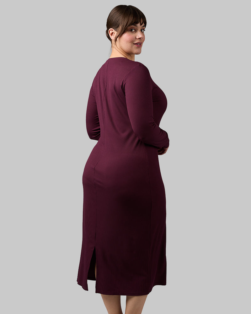WOMEN'S SOFT RIB MIDI DRESS