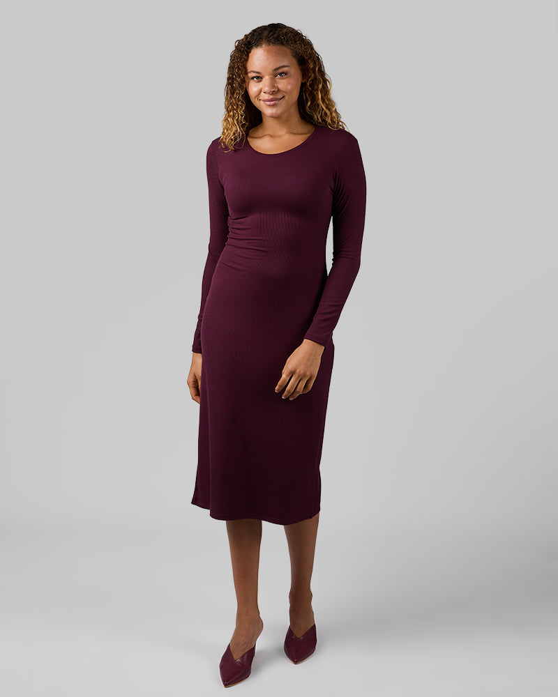WOMEN'S SOFT RIB MIDI DRESS