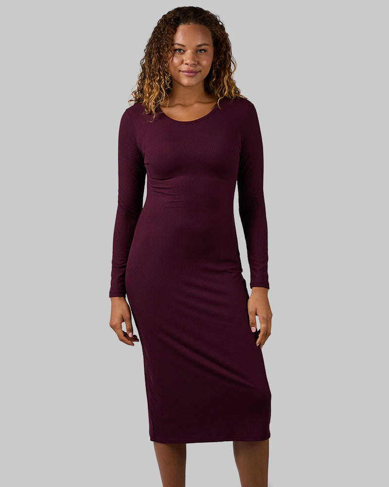 WOMEN'S SOFT RIB MIDI DRESS