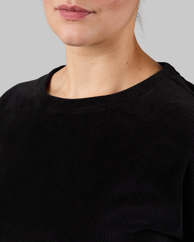 WOMEN'S VELOUR LUXE RIB CREW TOP