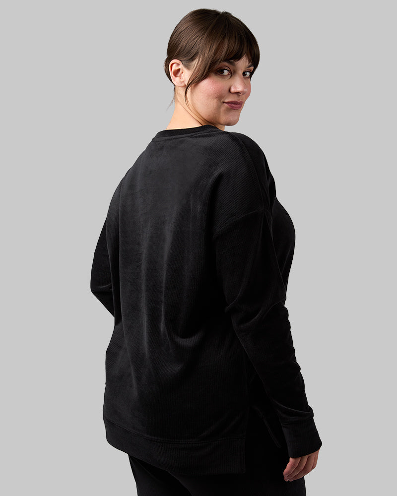 WOMEN'S VELOUR LUXE RIB CREW TOP