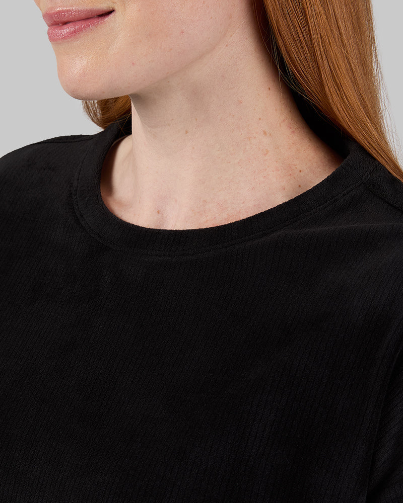 WOMEN'S VELOUR LUXE RIB CREW TOP