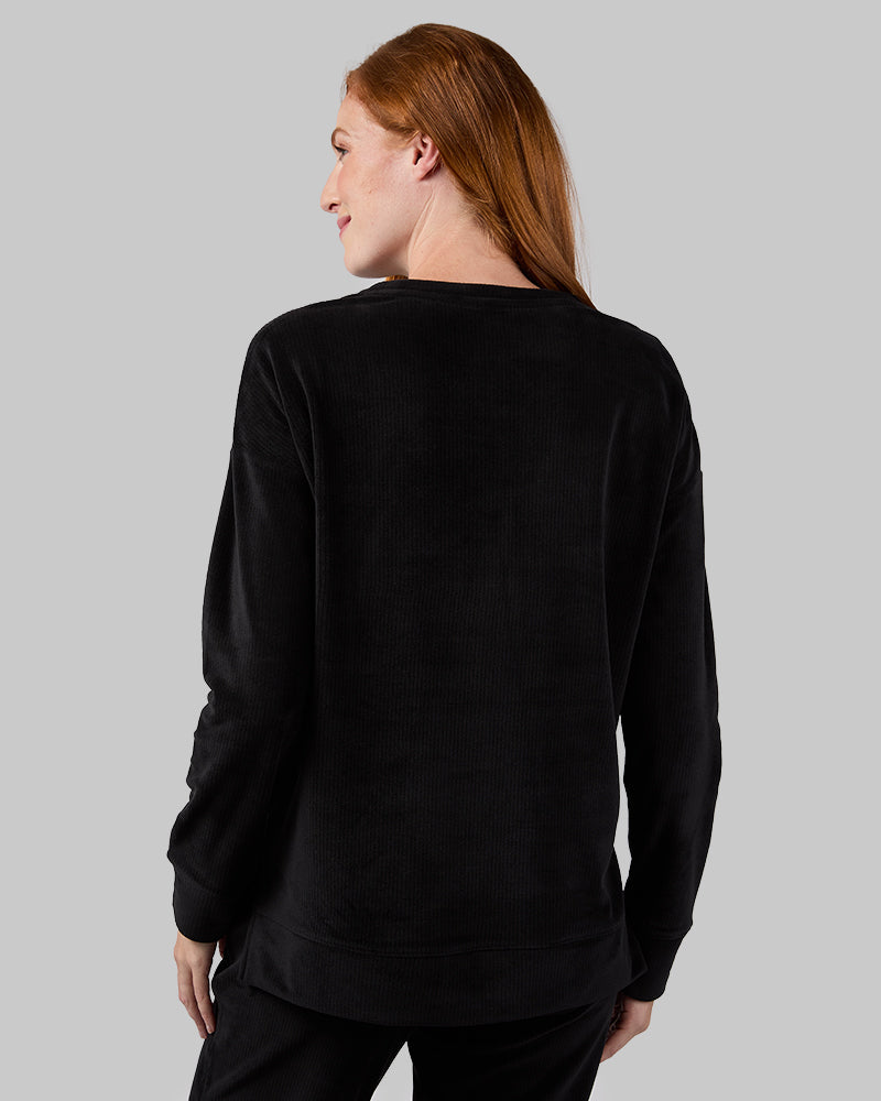WOMEN'S VELOUR LUXE RIB CREW TOP
