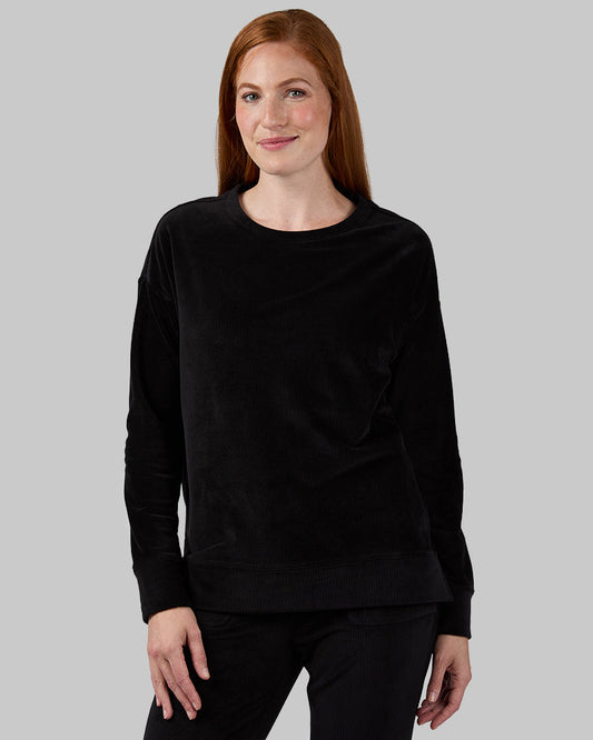 WOMEN'S VELOUR LUXE RIB CREW TOP