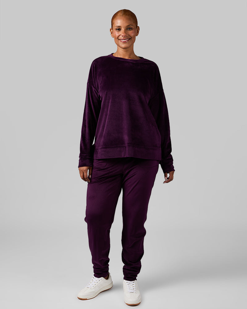 WOMEN'S VELOUR LUXE RIB CREW TOP