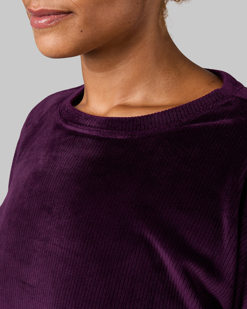 WOMEN'S VELOUR LUXE RIB CREW TOP