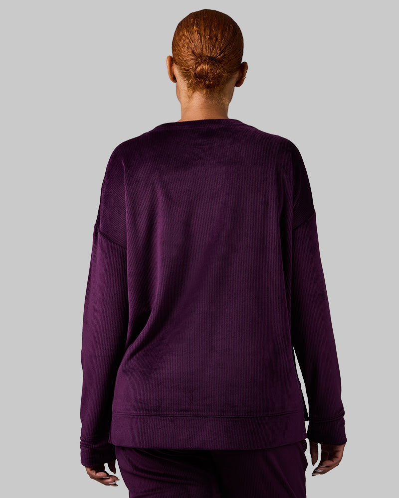 WOMEN'S VELOUR LUXE RIB CREW TOP