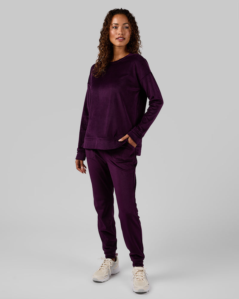 WOMEN'S VELOUR LUXE RIB CREW TOP
