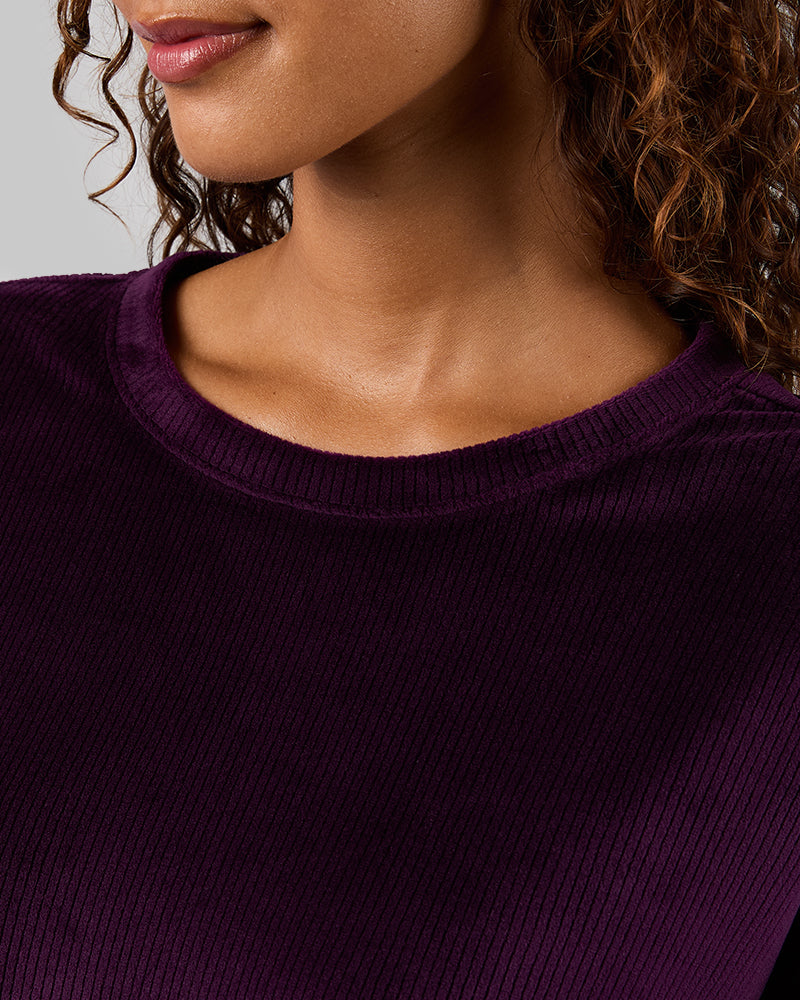 WOMEN'S VELOUR LUXE RIB CREW TOP