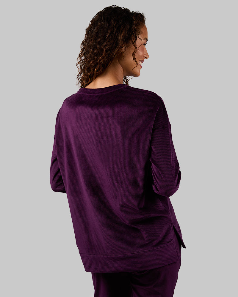 WOMEN'S VELOUR LUXE RIB CREW TOP