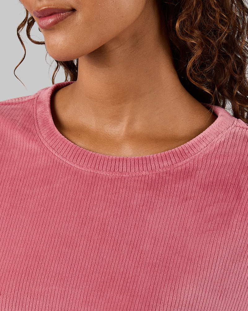 WOMEN'S VELOUR LUXE RIB CREW TOP