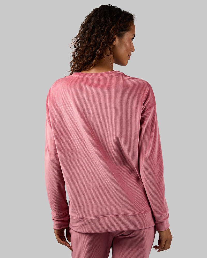 WOMEN'S VELOUR LUXE RIB CREW TOP
