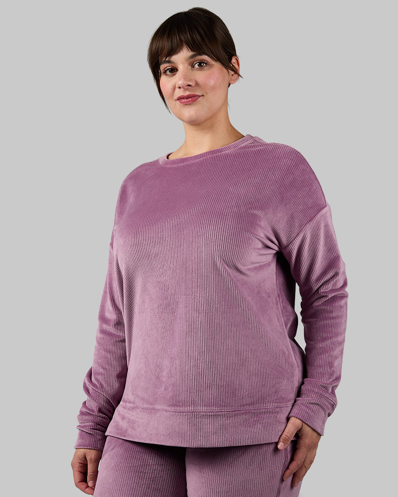WOMEN'S VELOUR LUXE RIB CREW TOP
