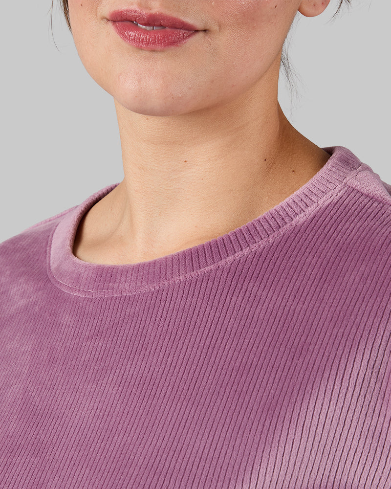 WOMEN'S VELOUR LUXE RIB CREW TOP