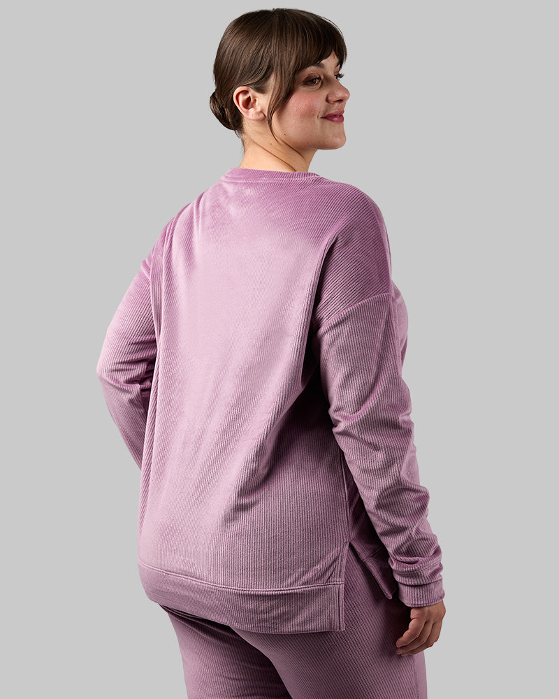 WOMEN'S VELOUR LUXE RIB CREW TOP