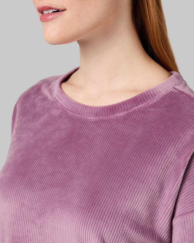 WOMEN'S VELOUR LUXE RIB CREW TOP