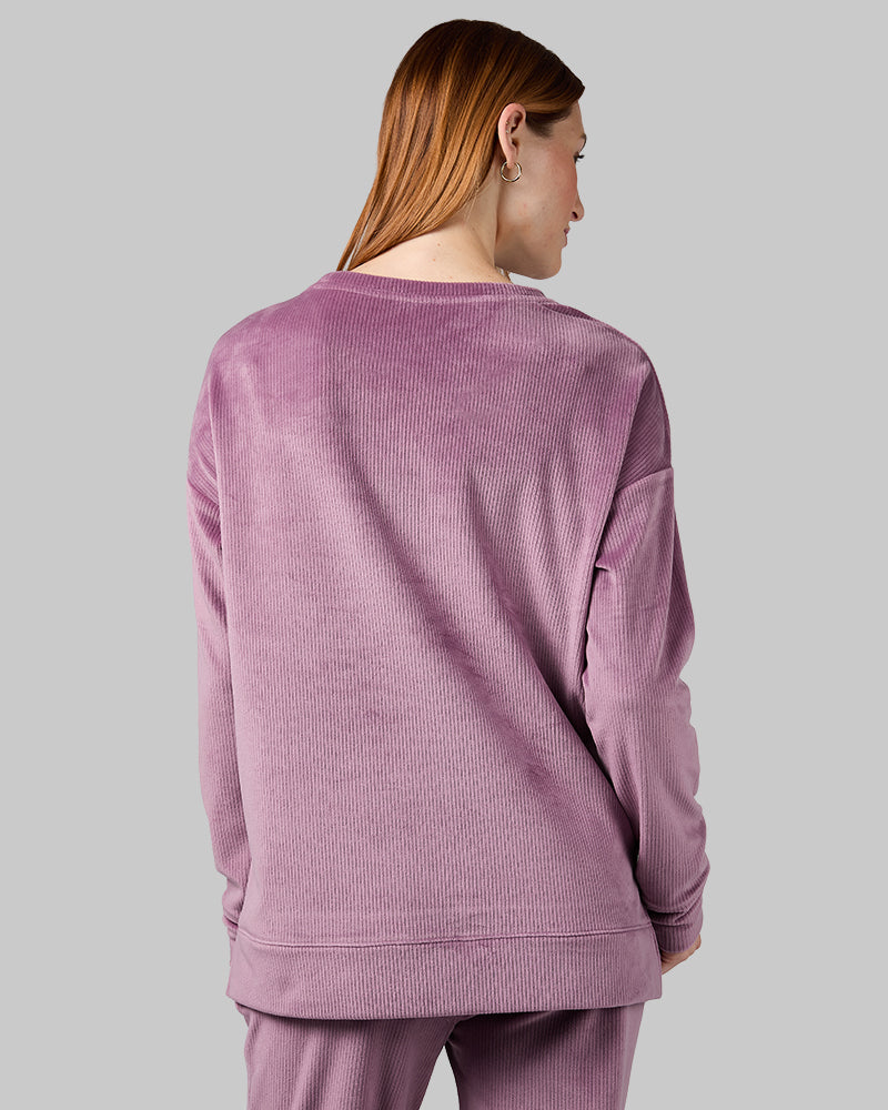 WOMEN'S VELOUR LUXE RIB CREW TOP