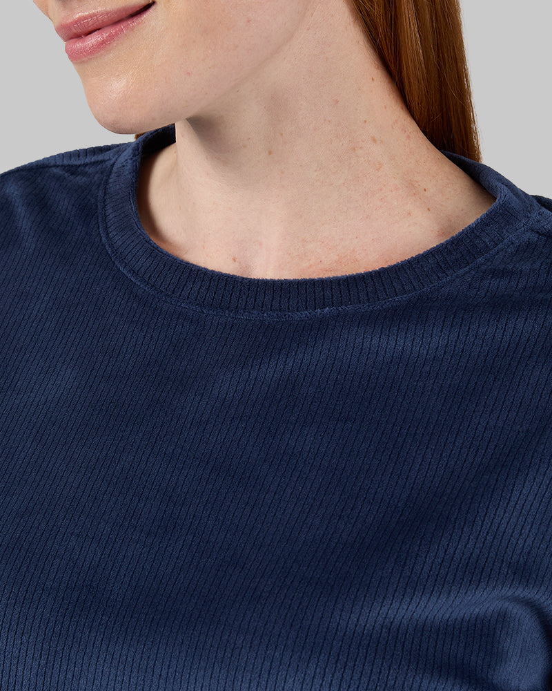 WOMEN'S VELOUR LUXE RIB CREW TOP
