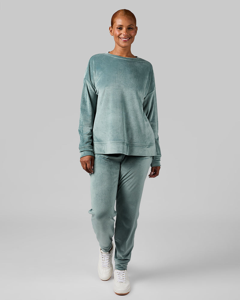 WOMEN'S VELOUR LUXE RIB CREW TOP