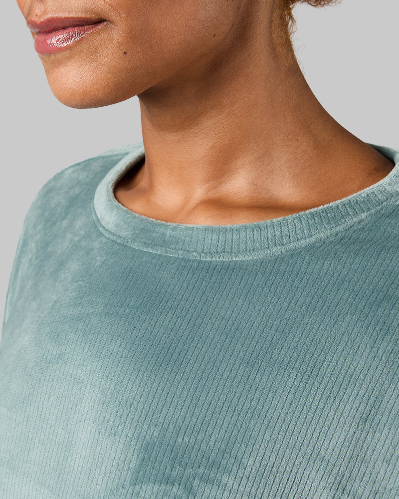 WOMEN'S VELOUR LUXE RIB CREW TOP