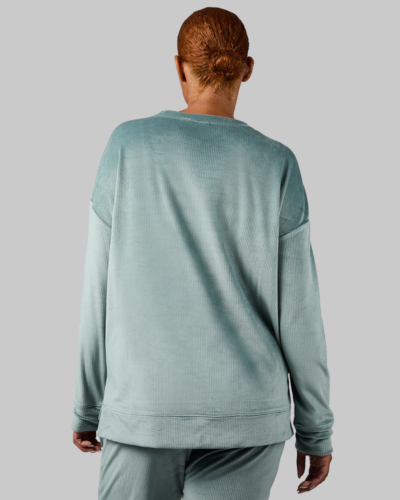WOMEN'S VELOUR LUXE RIB CREW TOP