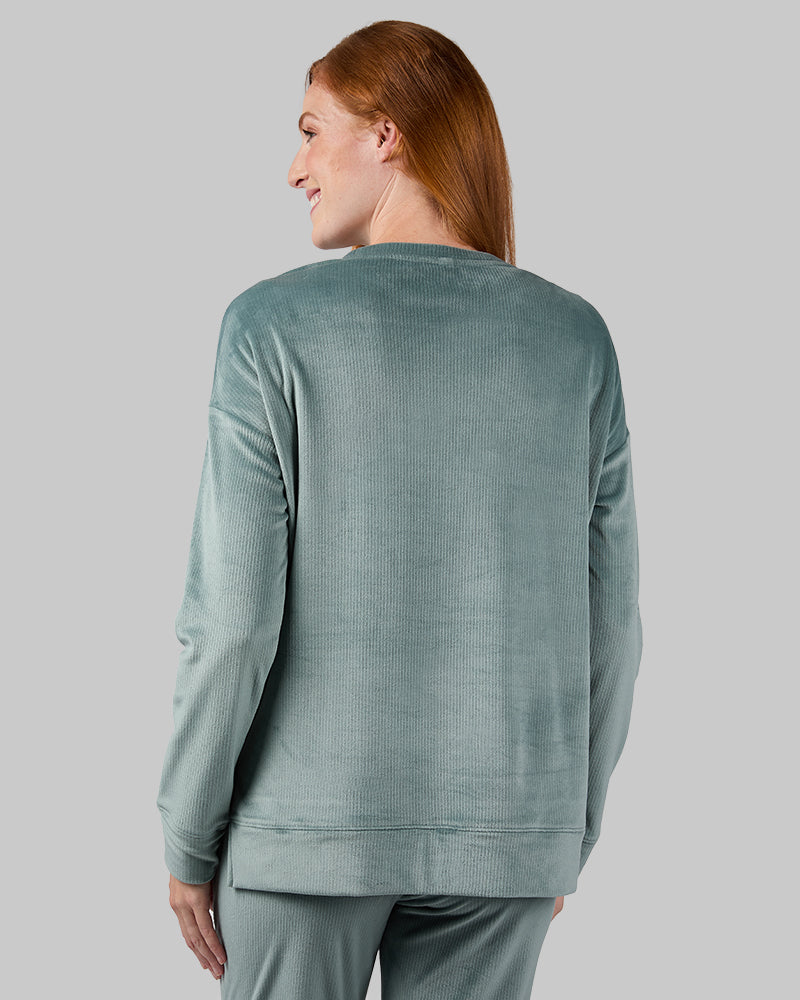 WOMEN'S VELOUR LUXE RIB CREW TOP